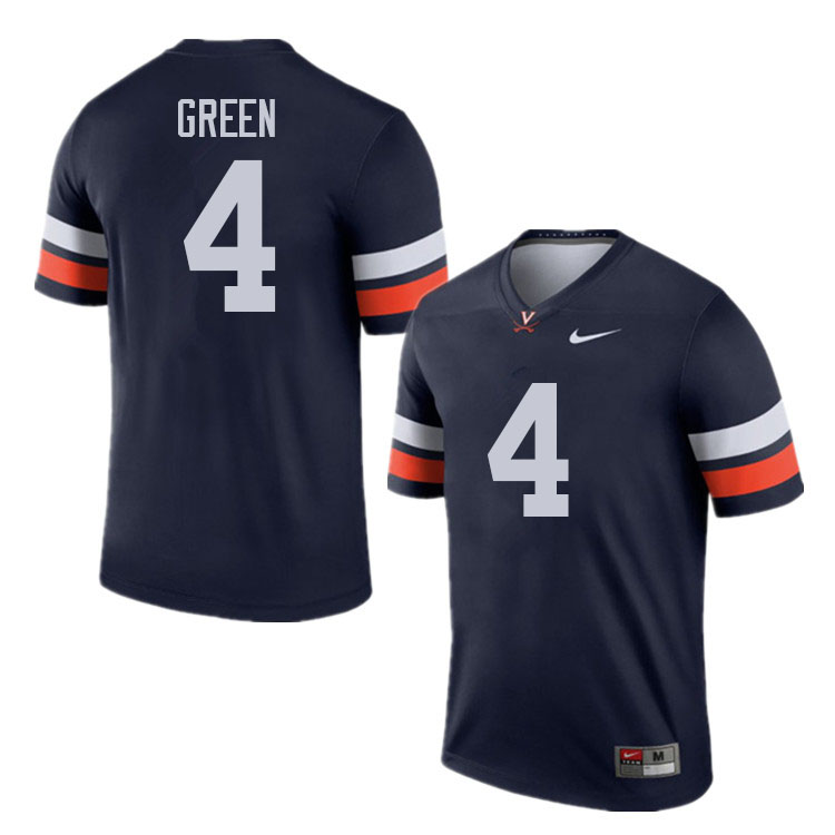 Men #4 Mike Green Virginia Cavaliers College Football Jerseys Sale-Navy - Click Image to Close